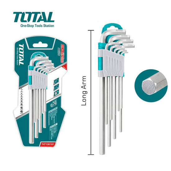 THT106191 - CLE ALLEN TOTAL Cr-V 1,5-10 mm - Bricolage - TOTAL TOOLS TUNISIA Site officiel | Station d'outils