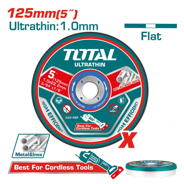 Disque Tronçon TOTAL 125 Mm Ultrathin 1,0 Mm TAC21012525 - TOTAL TOOLS TUNISIA Site officiel | Station d'outils