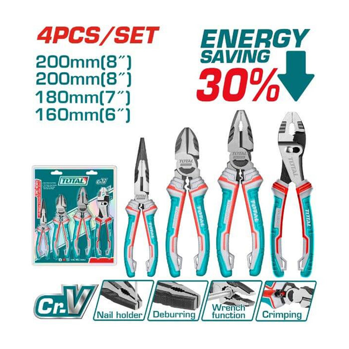 THT2K0458 - Pinces Isolées TOTAL 1000V 4 Pièces - Pro - TOTAL TOOLS TUNISIA Site officiel | Station d'outils