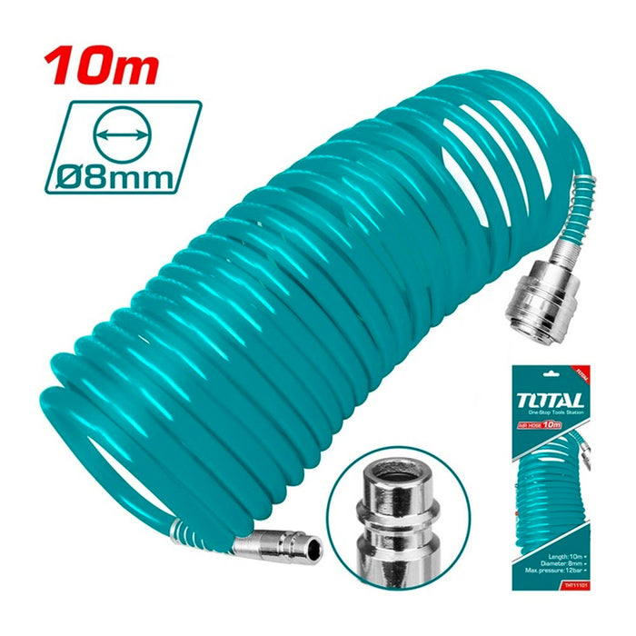 TUYAU D’AIR 10M THT11101 – Tuyau Air TOTAL 12 Bar 8mm–Brico - TOTAL TOOLS TUNISIA Site officiel | Station d'outils