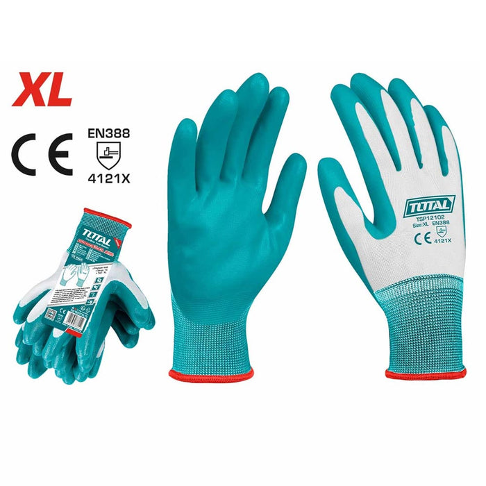 TSP12102 Gants Nitrile XL TOTAL Résistants Huiles Solvants - TOTAL TOOLS TUNISIA Site officiel | Station d'outils