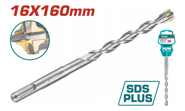 Total Foret SDS Plus Carbure 16x160 4 Taillants Pour Beton - TOTAL TOOLS TUNISIA Site officiel | Station d'outils