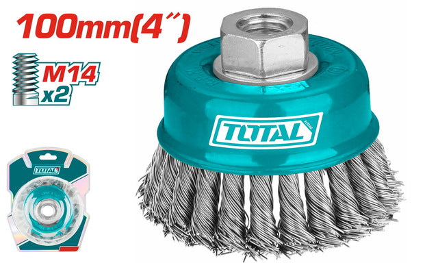 Brosse Torsadée 100mm M14x2 TOTAL TUNISIA Décapage TAC32041 - TOTAL TOOLS TUNISIA Site officiel | Station d'outils