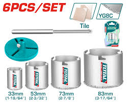 Scies Cloches Diamantées Pour Carrelage 6 Pièces TAC44061 - TOTAL TOOLS TUNISIA Site officiel | Station d'outils