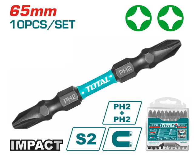 Embouts Tournevis PH2X60 Tacim16PH233 Ensemble de 10 Pièces avec Manchon Haute Visibilité