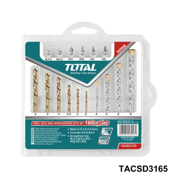 Forets Et Embouts TOTAL 2 À 6 Mm Et 4 À 8 Mm TACSD3165 - TOTAL TOOLS TUNISIA Site officiel | Station d'outils