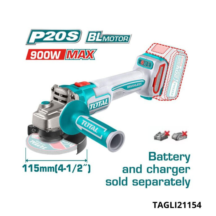Meuleuse Angulaire Sans Fil 20V 115mm TAGLI21154 Puissante - TOTAL TOOLS TUNISIA Site officiel | Station d'outils