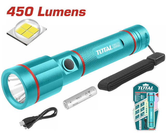 Lampe Torche LED Rechargeable Haute Performance 450 Lumens Modèle TCFL1865051