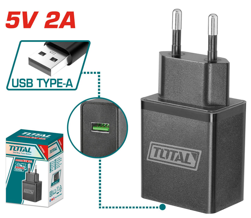 Chargeur TOTAL 5V 2A Charge Rapide PRO TOTAL - TOTAL TOOLS TUNISIA Site officiel | Station d'outils