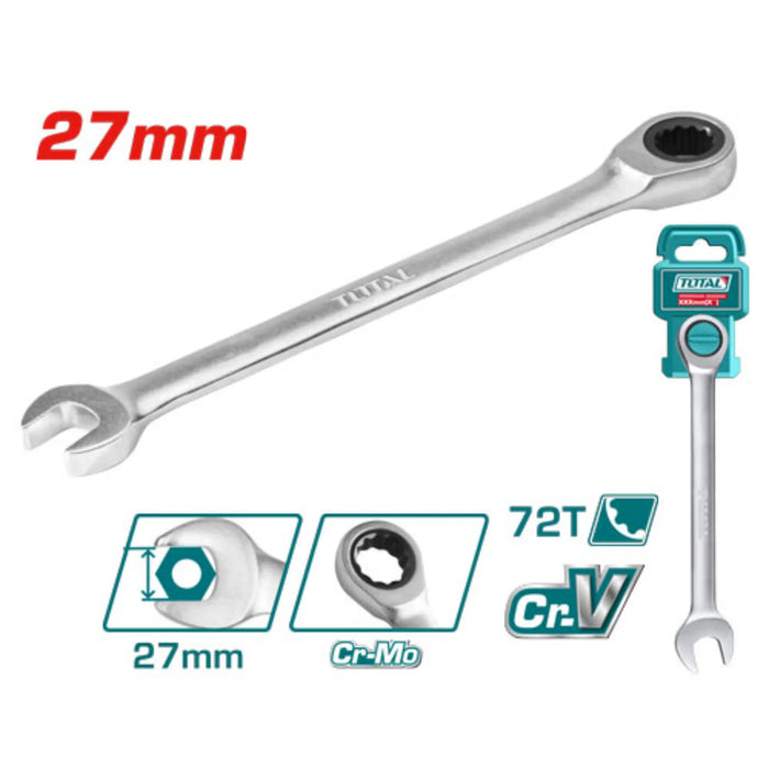 Clé Mixte Cliquet 27 Mm TOTAL TUNISIA Outil TCSPAR271 - TOTAL TOOLS TUNISIA Site officiel | Station d'outils