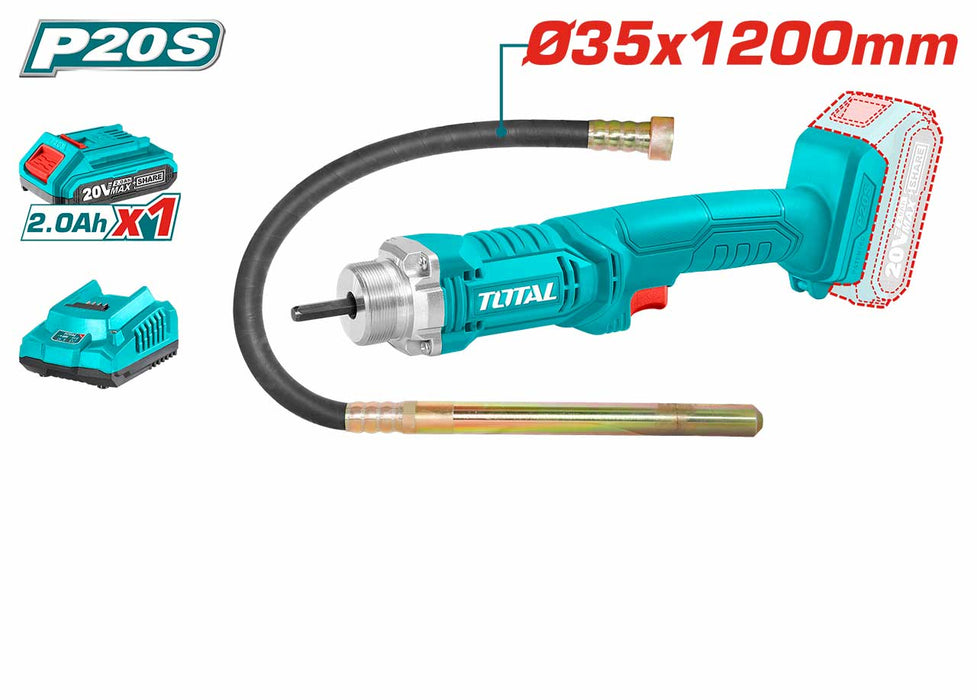 Vibrateur Béton Sans Fil 20V 2300 Tours TCVLI2023011 - TOTAL TOOLS TUNISIA Site officiel | Station d'outils