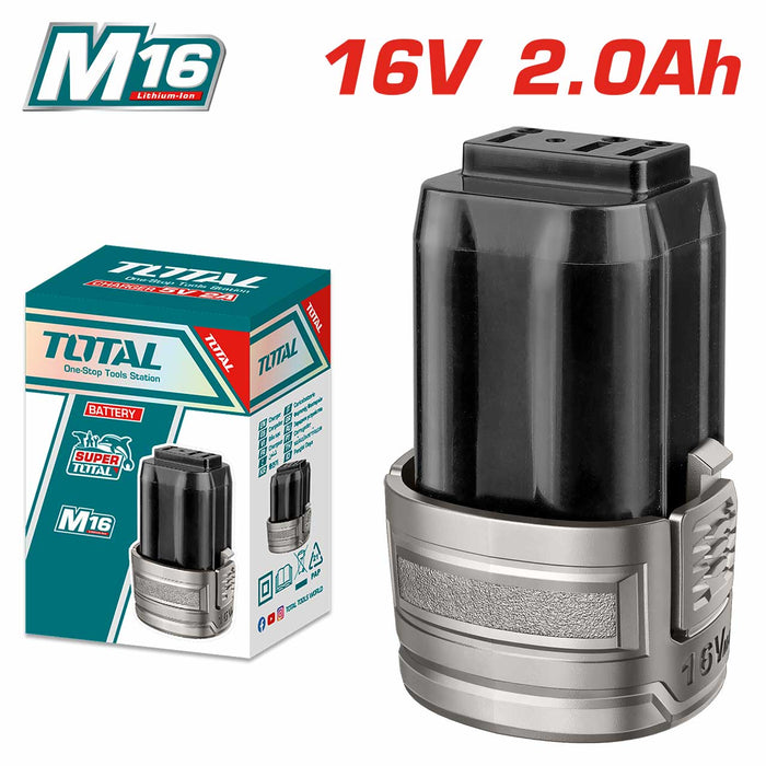 Batterie Lithium Ion 16V 2Ah TFBLI1620 Compatible Série M16 TOTAL Tools