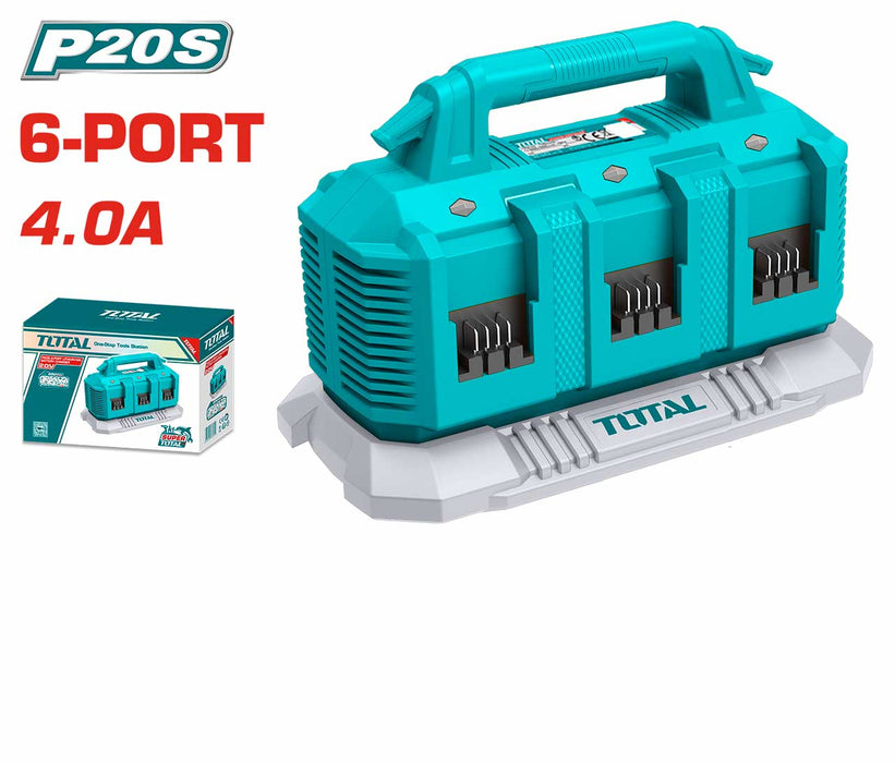 Chargeur Batterie 6 Ports 4Ah TOTAL Recharge TFCLI2064 - TOTAL TOOLS TUNISIA Site officiel | Station d'outils