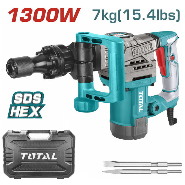 Marteau Piqueur 1300W 7Kg Anti Vibration Total TH2130016 - TOTAL TOOLS TUNISIA Site officiel | Station d'outils