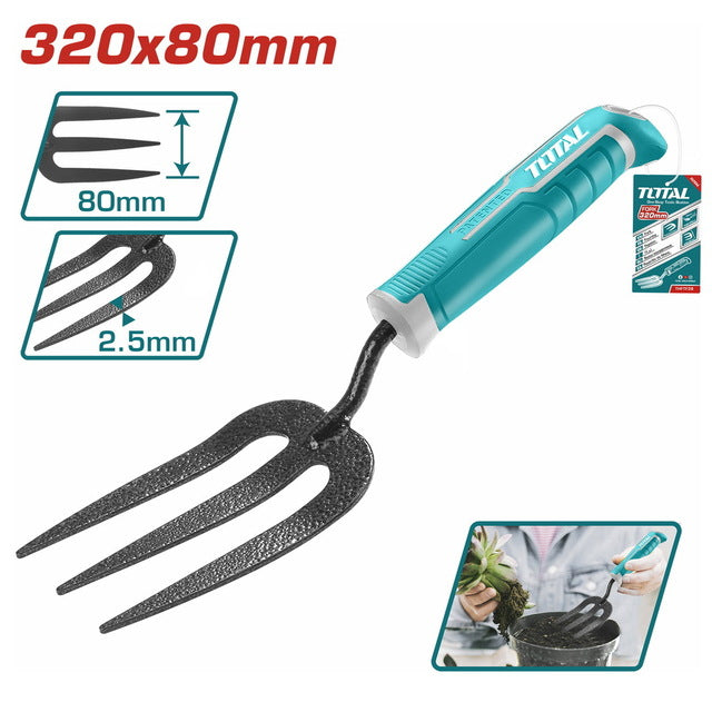 Bêche De Jardinière Total THFTF38 Avec Manche Ergonomique Pour Rapiquage Aération Et Désherbage