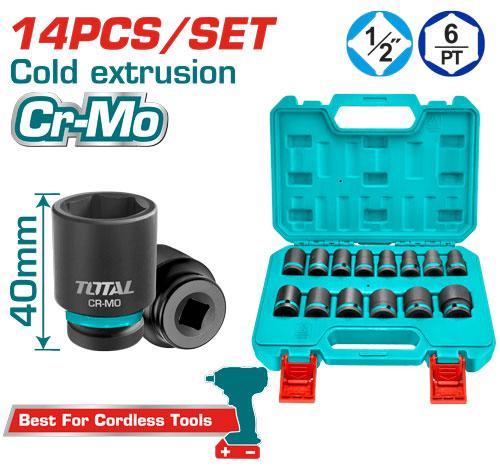Jeu Douilles Choc 1/2 DR CrMo 14 Pièces THISTD12141 - TOTAL TOOLS TUNISIA Site officiel | Station d'outils