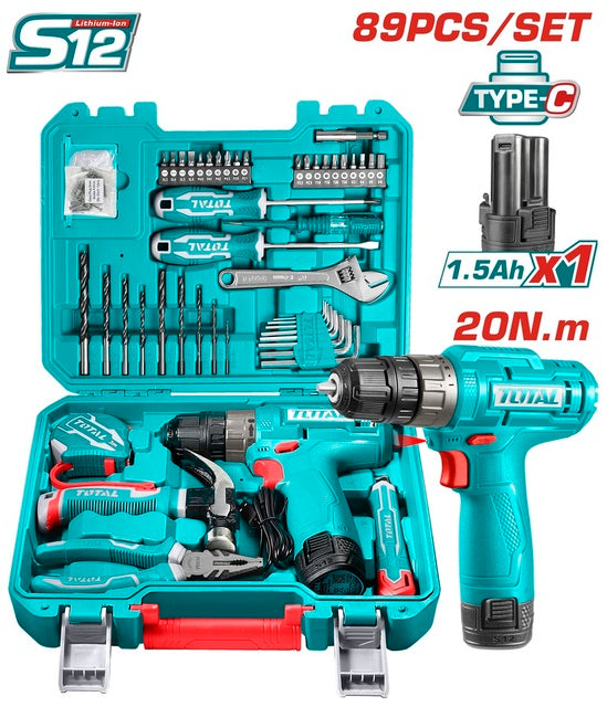 Coffret D'Outils 12V LED – TOTAL Pour Pros – THKTHP10892 - TOTAL TOOLS TUNISIA Site officiel | Station d'outils