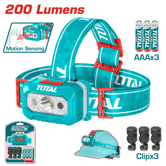 TOTAL Lampe Frontale À LED 200 Lumens Portée 91m Camping - TOTAL TOOLS TUNISIA Site officiel | Station d'outils