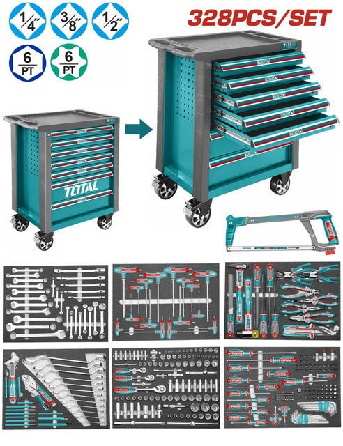 Coffre À Outils TOTAL 328 Pièces THPTCS73281 Pratique - TOTAL TOOLS TUNISIA Site officiel | Station d'outils