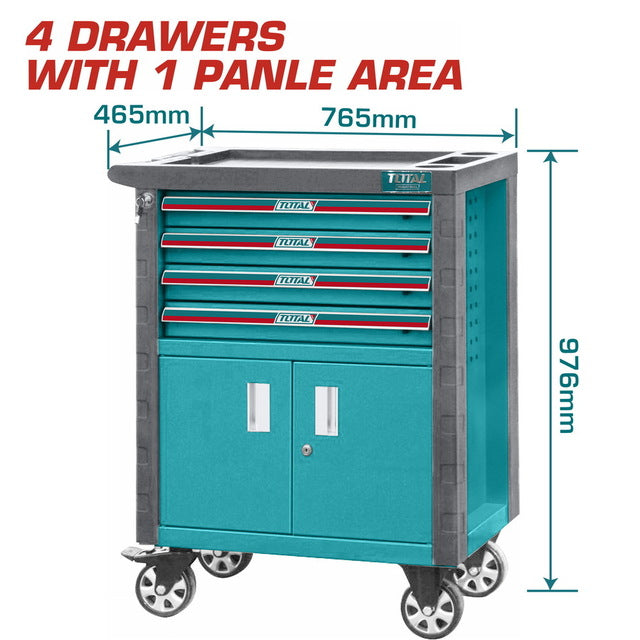 Servante Atelier Mobile 4 Tiroirs Acier Anti Rouille by TOTAL
