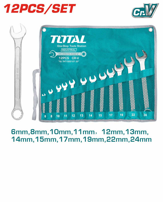 THT1022121 Clés Mixtes TOTAL 12 Pièces 6 24mm Bricolage - TOTAL TOOLS TUNISIA Site officiel | Station d'outils