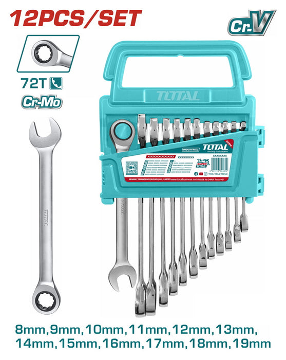 THT102RK0126 Clés Mixtes Avec Cliquet TOTAL JX 12 Tailles - TOTAL TOOLS TUNISIA Site officiel | Station d'outils
