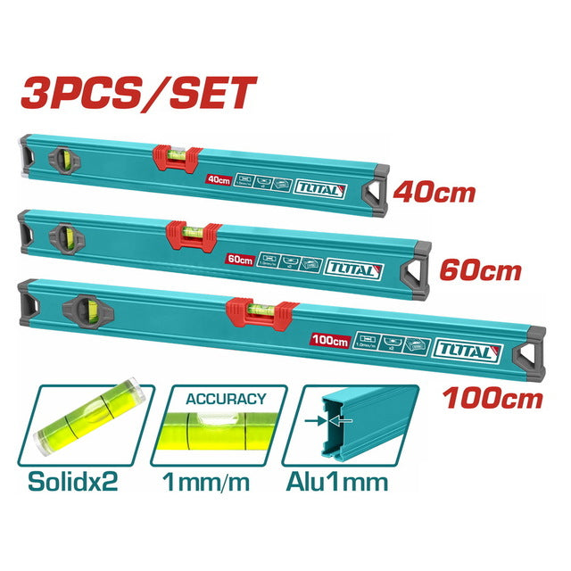 THT10403 – Niveaux À Bulle TOTAL 40 60 100 CM – Précision - TOTAL TOOLS TUNISIA Site officiel | Station d'outils
