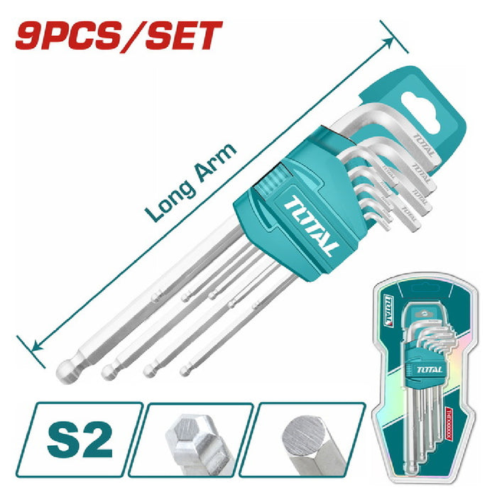 THT106291- Clés Hexagonales Cr-V TOTAL 1,5-10 mm - Bricolage - TOTAL TOOLS TUNISIA Site officiel | Station d'outils
