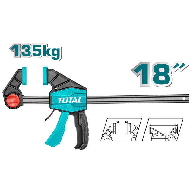 THT1346801 PINCES À BARRE RAPIDE TOTAL 80x450 Serrage 135kg - TOTAL TOOLS TUNISIA Site officiel | Station d'outils