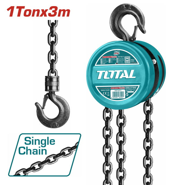 THT1611 Palan à Chaîne 1T TOTAL 3m Pour Levage Sécurisé - TOTAL TOOLS TUNISIA Site officiel | Station d'outils