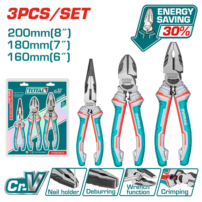 THT2K0301S-Pinces Levier TOTAL 200/180/160mm - Ensemble Pro - TOTAL TOOLS TUNISIA Site officiel | Station d'outils