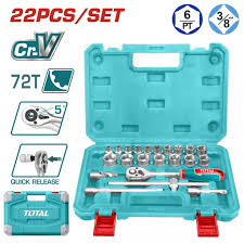 THT381221 - Douilles 3/8 TOTAL 22 Pièces - Durable Fiable - TOTAL TOOLS TUNISIA Site officiel | Station d'outils