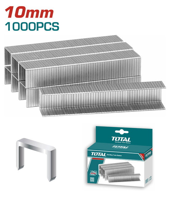 Total Agrafes 10mm tht39101 Acier Galvanisé Compatible Agrafeuses Manuelles Électriques Pneumatiques Type 53 Quantité 1000