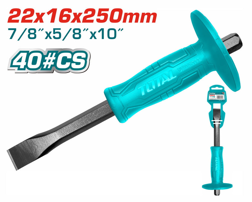 Total Burin Maçon 250 Mm Acier 40 Carbone Poignée Ergonomique Antidérapante THT4211026