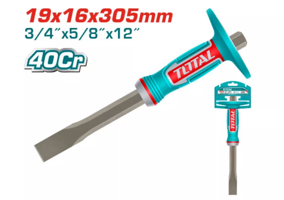Total Burin Maçon 305mm THT4531916 Acier Allié Chrome 40Cr Poignée Bi-Matière