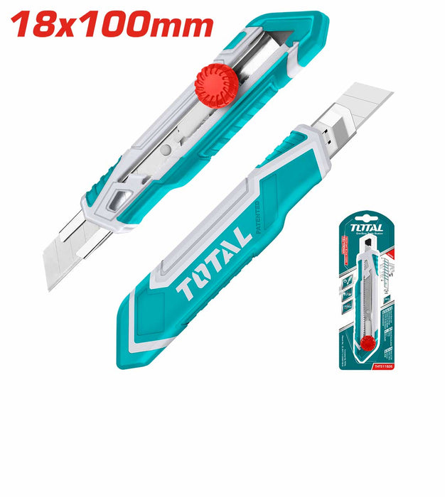 Couteau Professionnel Avec Lame Cassable THT511826 Ergonomique Antidérapant Turquoise Gris Rouge
