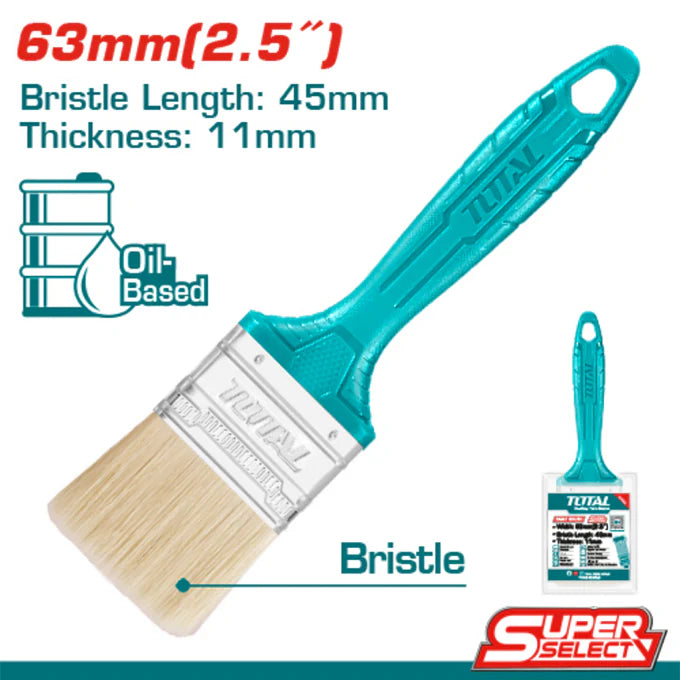 THT845256 Pinceau Plat TOTAL 63 mm Pour Peinture Précise - TOTAL TOOLS TUNISIA Site officiel | Station d'outils