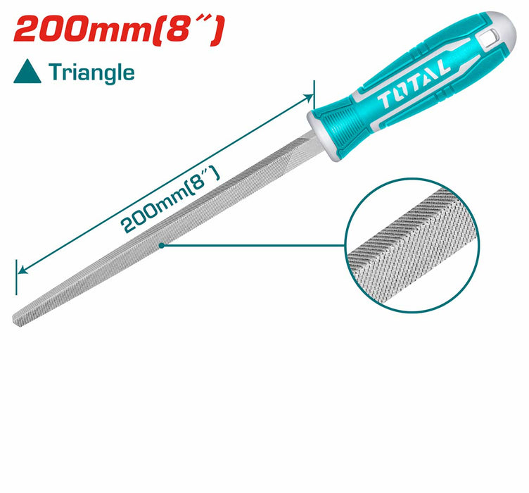 Lime Manuelle Triangulaire 200 Mm Acier Carbone Double Coupe THT91486