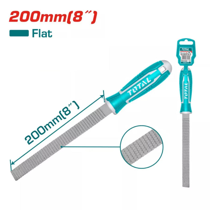 Lime Manuelle Plate 200mm Total THT91586 Acier Carbone Trempé Haute Performance