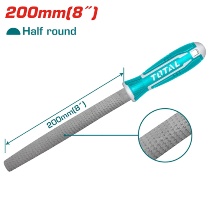 Lime Demi-Ronde Manuelle Total 200 Mm Acier Carbone THT91686