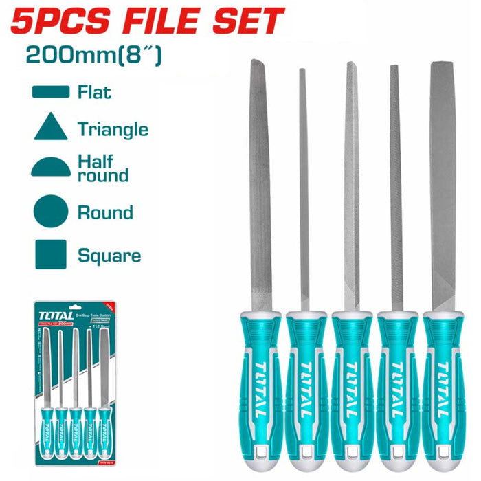 Set de 5 Limes Ergonomiques 200 mm Poignée Antidérapante