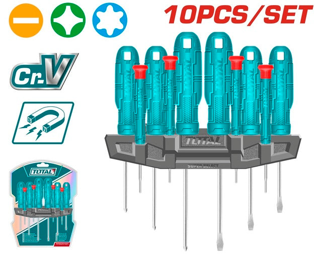 Kit Tournevis 10 Pièces THTDC251001 Avec Rangeur Pro