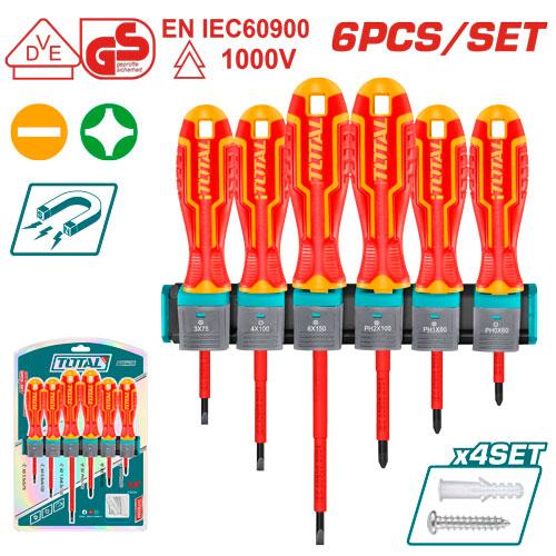 THTIS566 Tournevis Isolés TOTAL 1000V 6 Pièces Électricien - TOTAL TOOLS TUNISIA Site officiel | Station d'outils