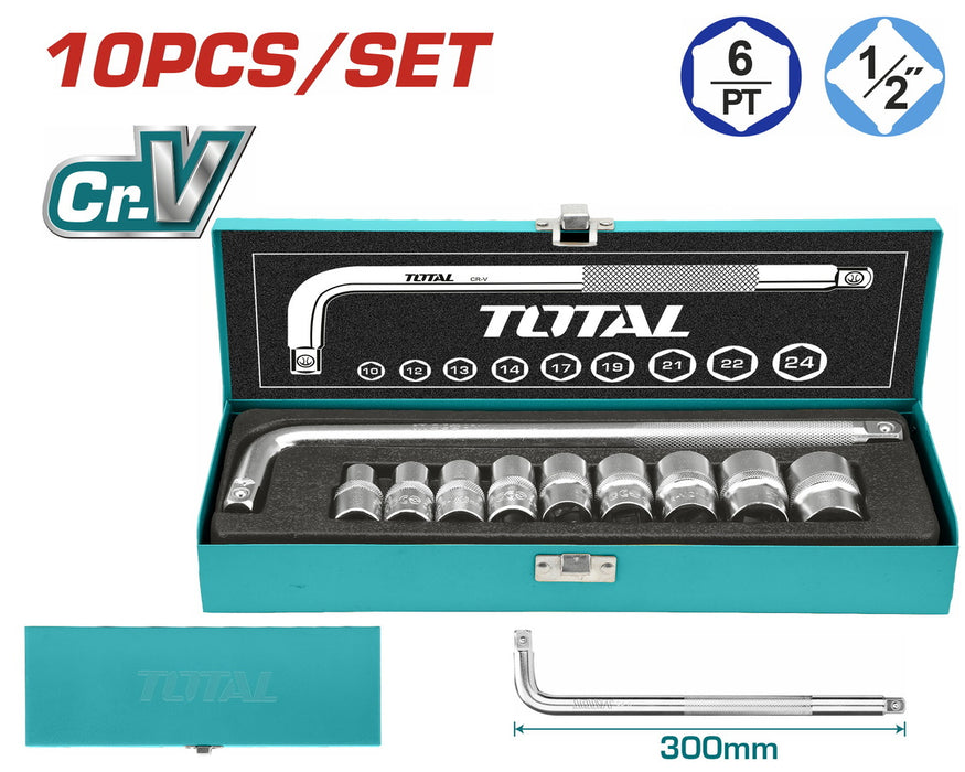 THTL121101 Douilles JX TOTAL 1/2 Pouce Acier Cr-V Haute - TOTAL TOOLS TUNISIA Site officiel | Station d'outils