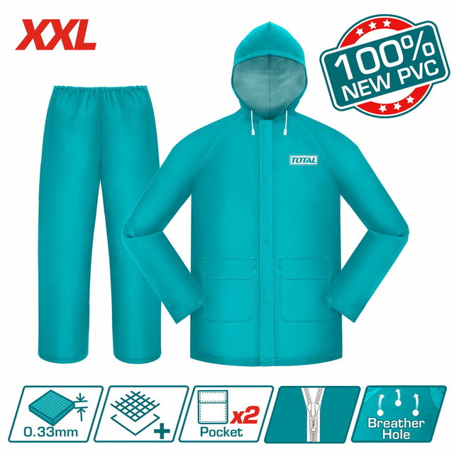 Total Combinaison Pluie Veste Et Pantalon THTRS031 XXL - TOTAL TOOLS TUNISIA Site officiel | Station d'outils