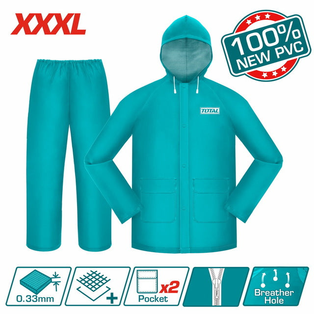 Veste Et Pantalon Imperméable PVC Capuche XXXL Poches
