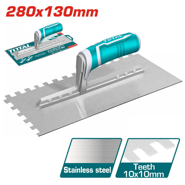 THTT81286-Truelle Plâtre Dents TOTAL 280x130-Précis Confort - TOTAL TOOLS TUNISIA Site officiel | Station d'outils