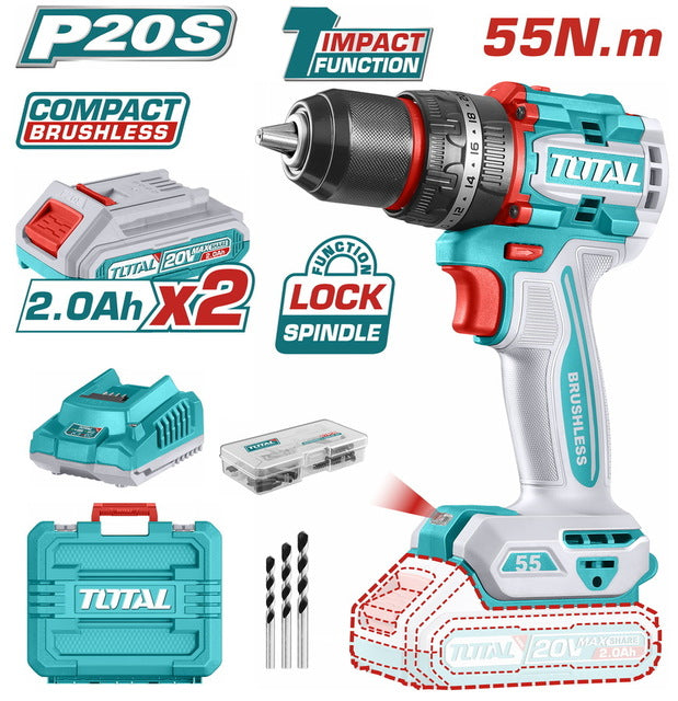 Visseuse Sans Fil Percussion 20V 55 Nm TIDLI20558 Brushless