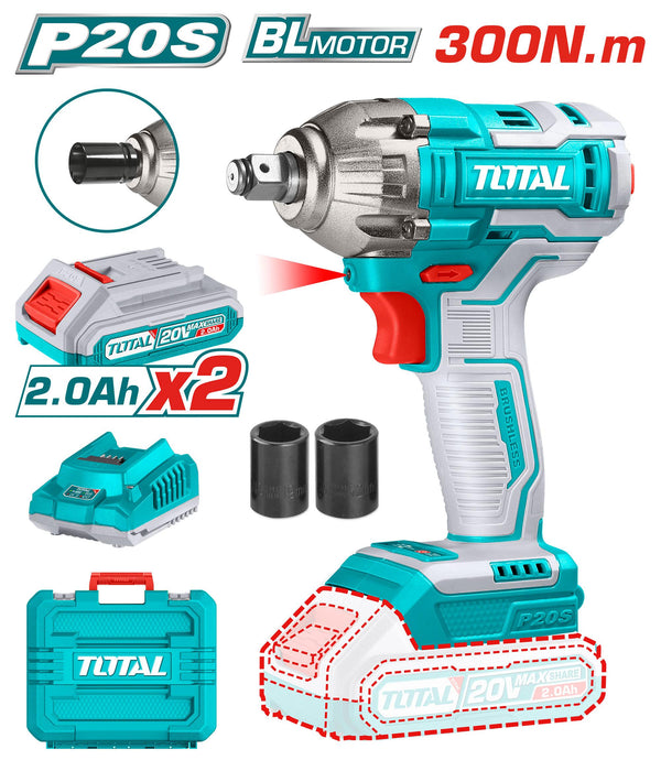 TIWLI2038 Clé À Chocs Sans Fil 20 V TOTAL 300 Nm Puissante - TOTAL TOOLS TUNISIA Site officiel | Station d'outils