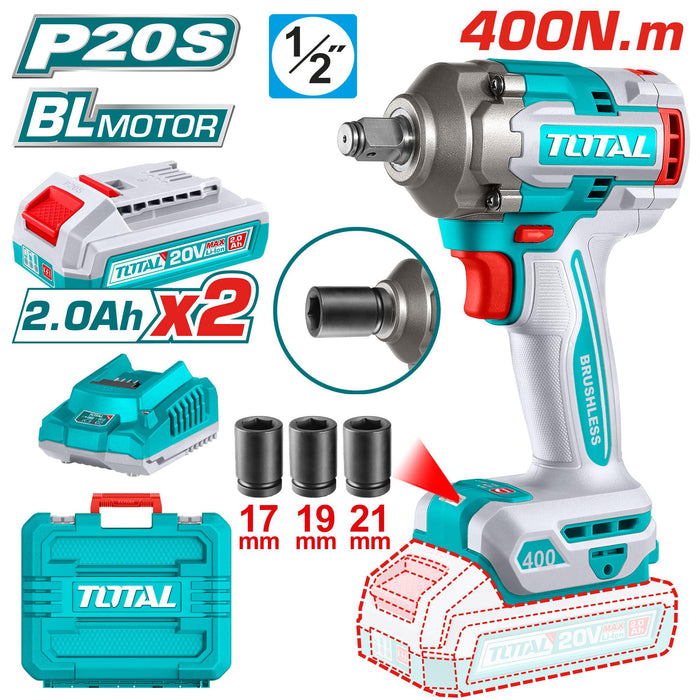 TIWLI2040 – Visseuse Sans Fil TOTAL 20V 400 Nm 1/2 Pouce - TOTAL TOOLS TUNISIA Site officiel | Station d'outils